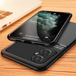 Back Protector for Xiaomi Poco M4 5G, Lines Imprinted PU Leather+TPU Hybrid Shell with Built-in Metal Sheet
