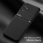 Back Protector for Xiaomi Poco M4 5G, Lines Imprinted PU Leather+TPU Hybrid Shell with Built-in Metal Sheet