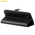 AMORUS Til Samsung Galaxy XCover7 Pro Wallet Etui Litchi Tekstur Stødsikkert Læder Flip Stand Telefon Cover