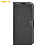 AMORUS Til Samsung Galaxy XCover7 Pro Wallet Etui Litchi Tekstur Stødsikkert Læder Flip Stand Telefon Cover