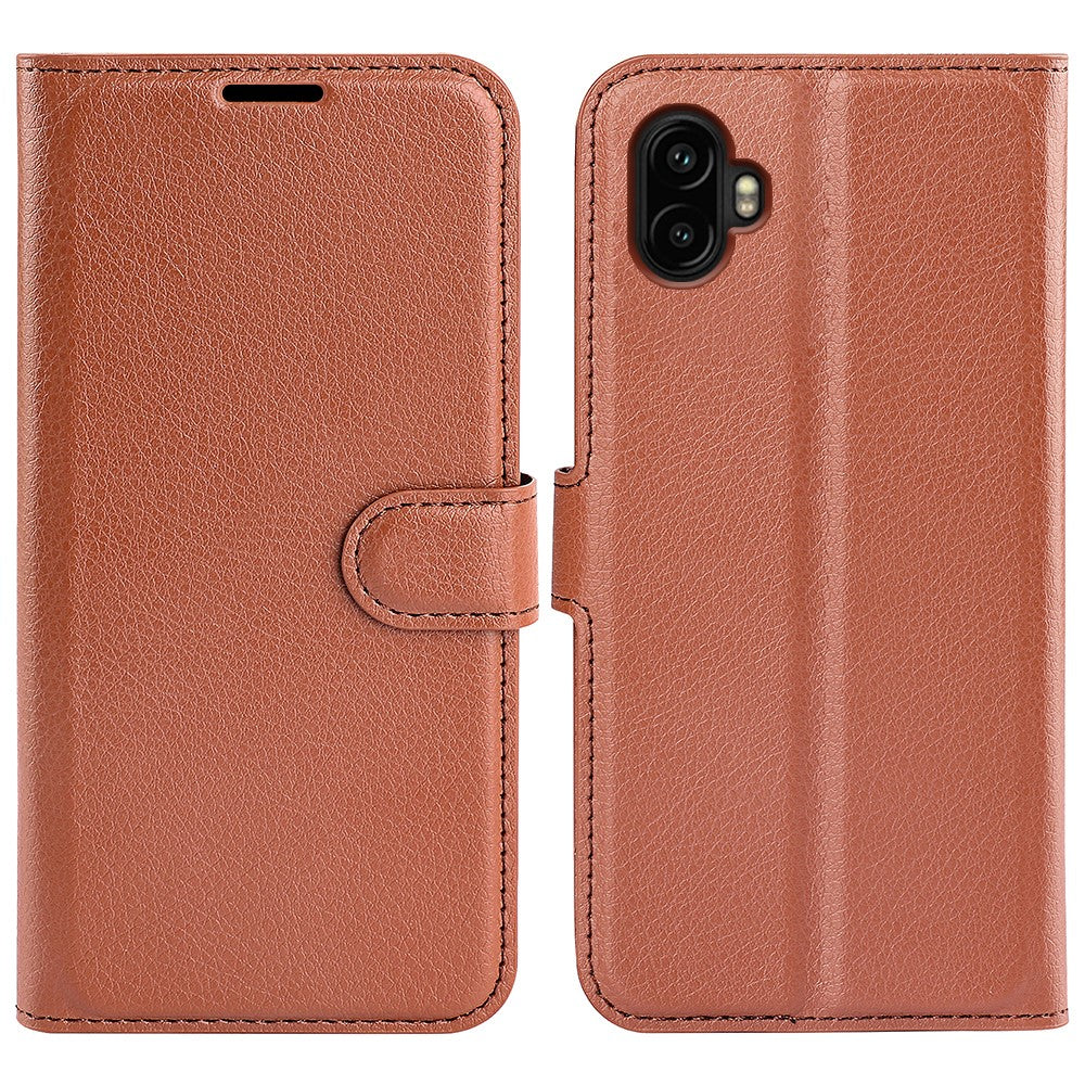 AMORUS Til Samsung Galaxy XCover7 Pro Wallet Etui Litchi Tekstur Stødsikkert Læder Flip Stand Telefon Cover