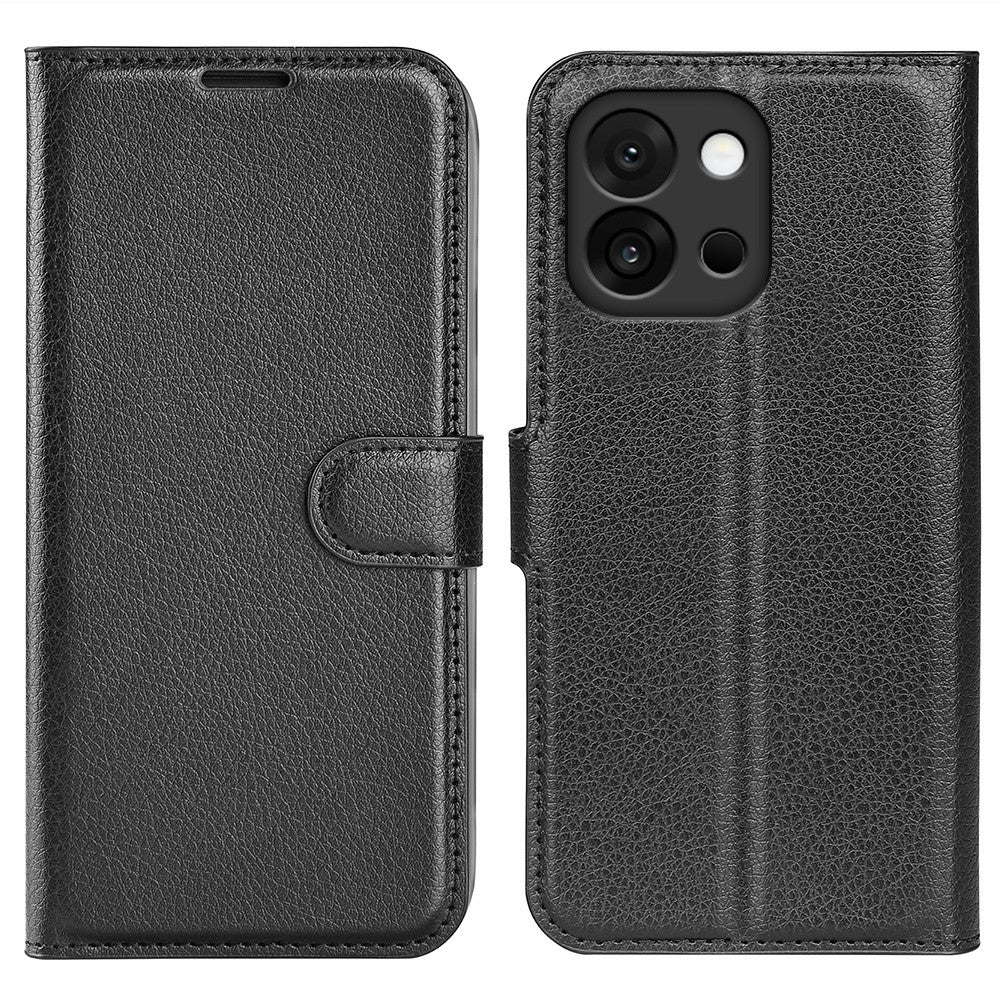 AMORUS För OnePlus 13T 5G Plånboksfodral Litchitextur Stötsäkert Läder Flipfodral med Stativ