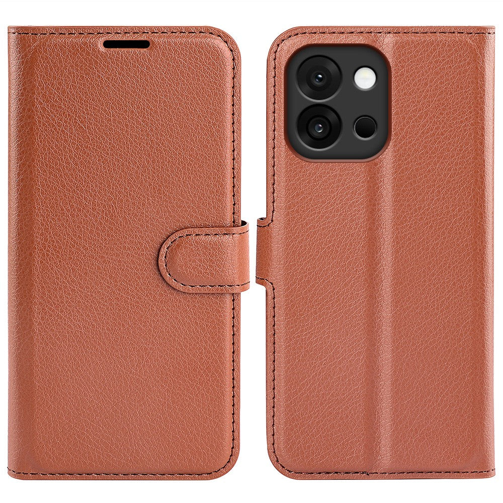 AMORUS För OnePlus 13T 5G Plånboksfodral Litchitextur Stötsäkert Läder Flipfodral med Stativ