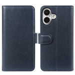 AMORUS For iPhone 16 Plus Stand Cases Calf Texture Genuine Split Leather Wallet Phone Cover