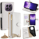 For Oppo F29 5G Leather Case Wallet Stand Cover Irregular Tail Style with Chain Strap