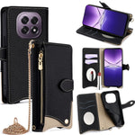 For Oppo F29 5G Leather Case Wallet Stand Cover Irregular Tail Style with Chain Strap