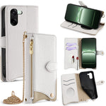 For OnePlus Nord CE5 5G / Ace 5 Racing 5G Leather Case Wallet Stand Cover Irregular Tail Style with Chain Strap