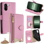 For OnePlus Nord CE5 5G / Ace 5 Racing 5G Leather Case Wallet Stand Cover Irregular Tail Style with Chain Strap