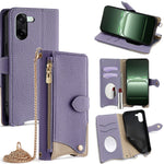 For OnePlus Nord CE5 5G / Ace 5 Racing 5G Leather Case Wallet Stand Cover Irregular Tail Style with Chain Strap