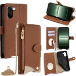 For OnePlus Nord CE5 5G / Ace 5 Racing 5G Leather Case Wallet Stand Cover Irregular Tail Style with Chain Strap