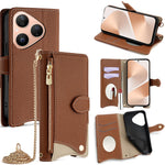 For Huawei Pura 80 Leather Case Wallet Stand Cover Irregular Tail Style with Chain Strap