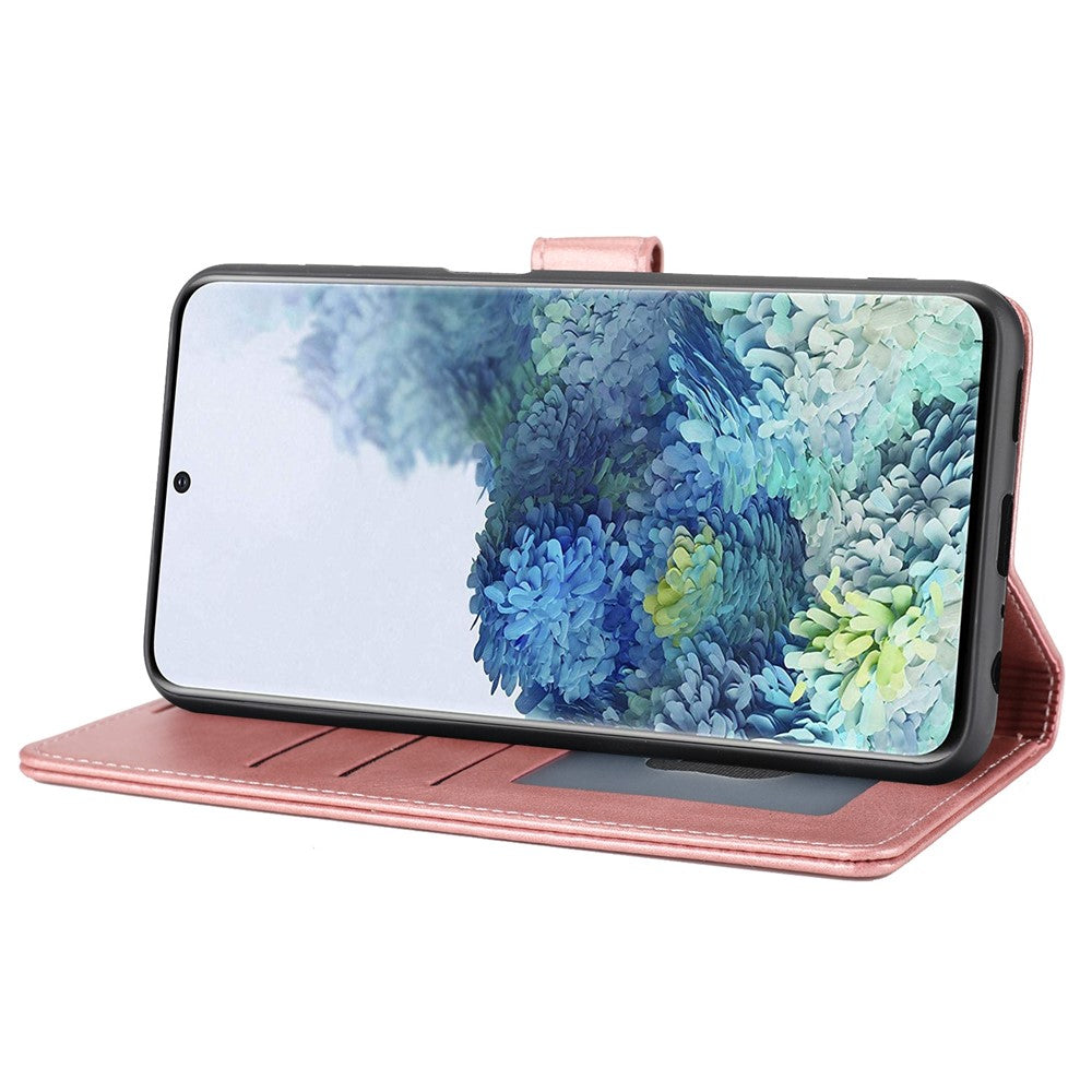 Magnetiskt mobilskal med stängningsspänne för Samsung Galaxy S23, skarvning av PU-läder med full skyddsfunktion, mobilmobilskal med plånboksställ