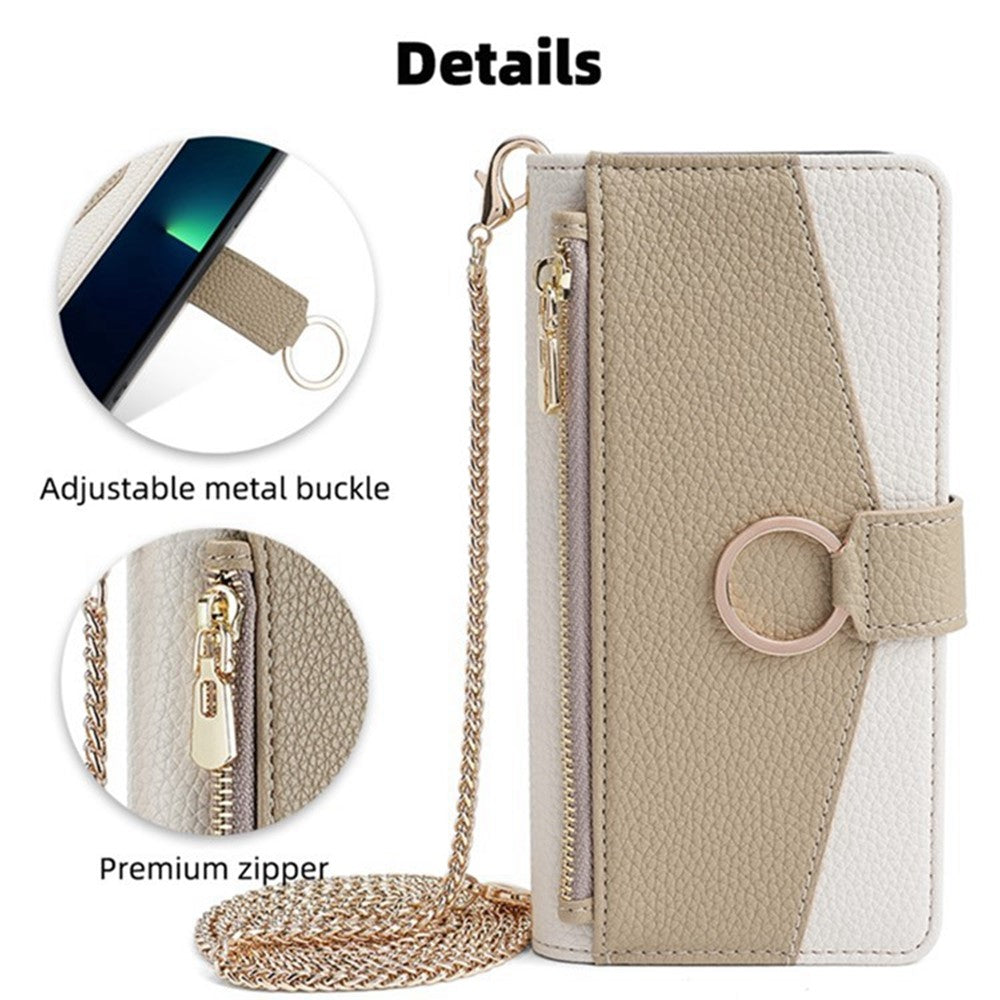For Huawei Pura 80 Case Mirror Wallet Leather Phone Cover with Chain Shoulder Strap