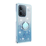 KADEM For Xiaomi Redmi 15C 4G (Global) (171mm) Case Ring Kickstand TPU Flowers Phone Cover Gradient Glitter