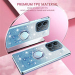 KADEM For Xiaomi Redmi 15C 4G (Global) (171mm) Case Ring Kickstand TPU Flowers Phone Cover Gradient Glitter