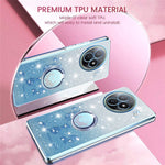 KADEM For Xiaomi Redmi K80 Ultra 5G Case Ring Kickstand TPU Flowers Phone Cover Gradient Glitter