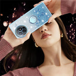 KADEM For Xiaomi Redmi K80 Ultra 5G Case Ring Kickstand TPU Flowers Phone Cover Gradient Glitter