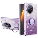KADEM For Xiaomi Redmi K80 Ultra 5G Case Ring Kickstand TPU Flowers Phone Cover Gradient Glitter