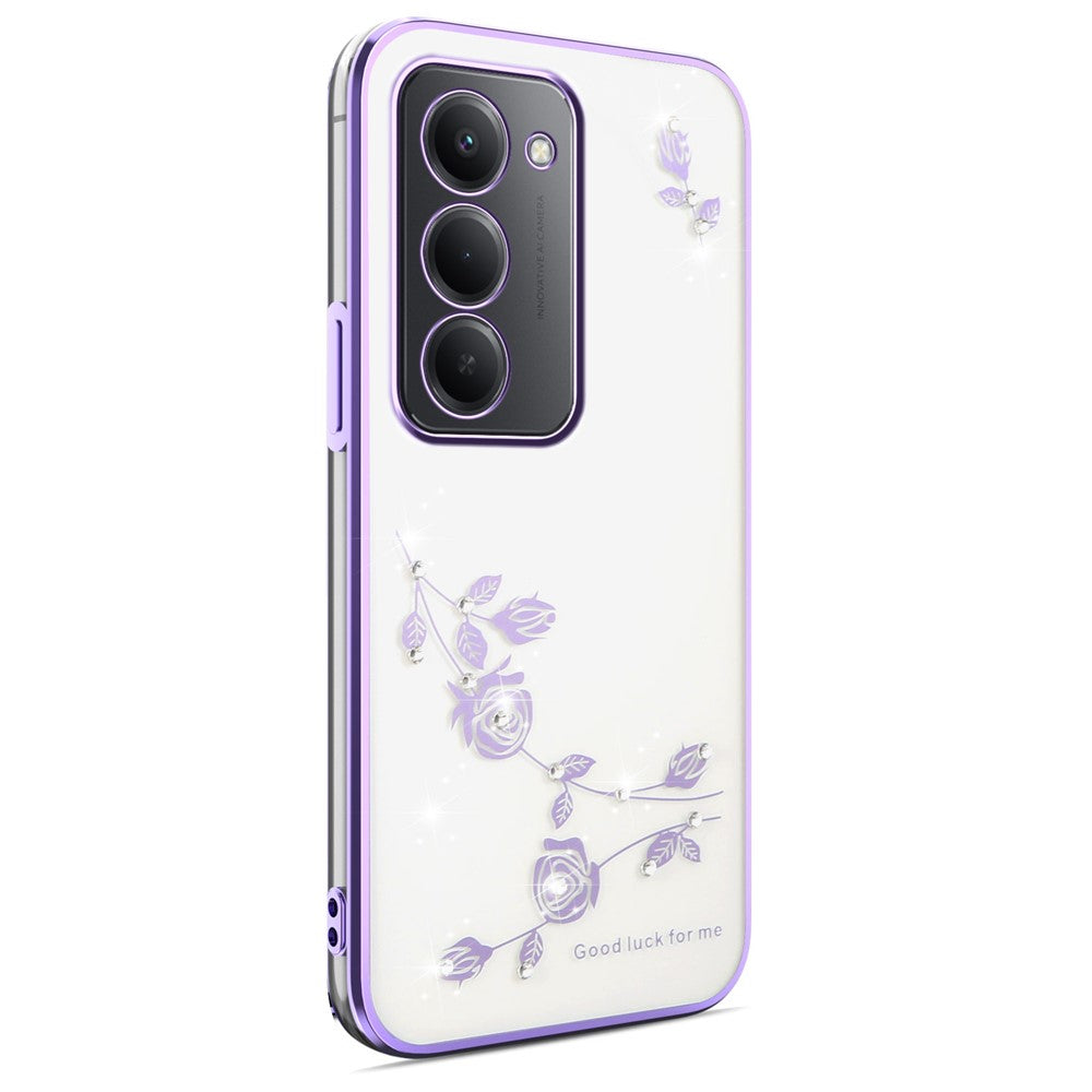 KADEM För Xiaomi Redmi 15 4G (EU) (171mm) Skal Blomma Strass Dekor TPU mobilskal