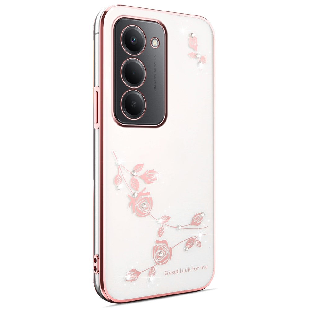 KADEM För Xiaomi Redmi 15 4G (EU) (171mm) Skal Blomma Strass Dekor TPU mobilskal