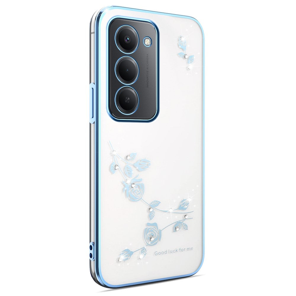 KADEM För Xiaomi Redmi 15 4G (EU) (171mm) Skal Blomma Strass Dekor TPU mobilskal