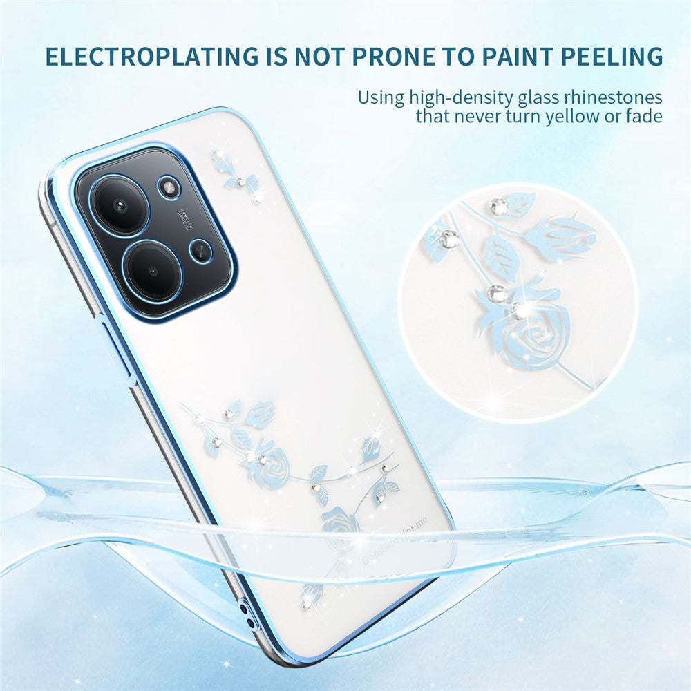 KADEM For Xiaomi Redmi 15C 4G (EU) (173mm) Case Flower Rhinestone Decor TPU Phone Cover