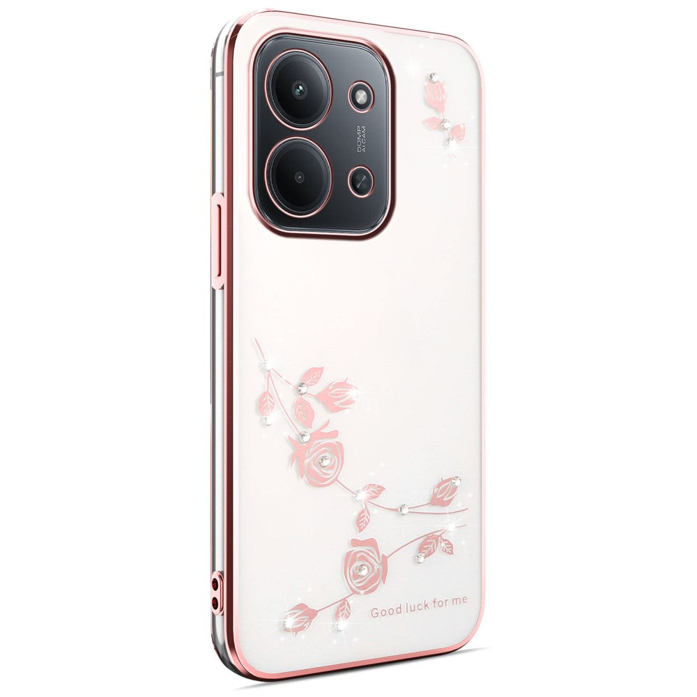 KADEM For Xiaomi Redmi 15C 4G (EU) (173mm) Case Flower Rhinestone Decor TPU Phone Cover