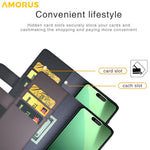 AMORUS iPhone 18 Pro / 17 Pro Läderfodral med Ställ - Brun