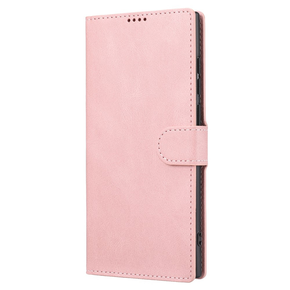 For Samsung Galaxy S23 Ultra Full Protection Phone Case Foldable Stand Magnetic Closure Anti-drop Flip Wallet Cover with Strap