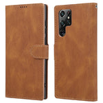 For Samsung Galaxy S23 Ultra Full Protection Phone Case Foldable Stand Magnetic Closure Anti-drop Flip Wallet Cover with Strap