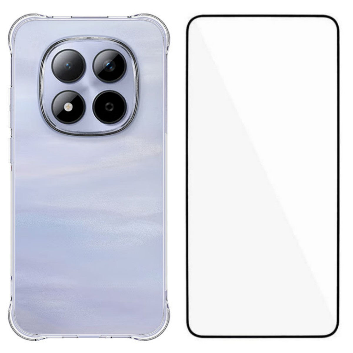 WANLONFENG För Xiaomi Redmi Note 15 Pro 5G (Global) Skal WL-serien 2.0mm TPU mobilskal med Härdat Glasfilm