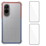 WANLONFENG For Xiaomi Poco M7 Plus 5G / M7 4G (169mm) TPU Case  WL2 Series 2.0mm Phone Cover with 2Pcs Tempered Glass Films