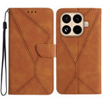 For Xiaomi 15T Pro Case Skin Touch Lines Imprinted PU Leather Flip Phone Cover