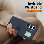 For Samsung Galaxy S24 / S25 Case Customizable Smart Key Control Wristband Kickstand PC + Silicone Phone Cover