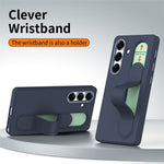 For Samsung Galaxy S25+ Case Customizable Smart Key Control Wristband Kickstand PC + Silicone Phone Cover