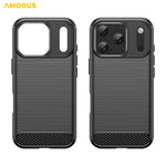 AMORUS For iPhone 17 Pro Case Carbon Fiber Texture Brushed Protective Phone Cover