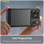 AMORUS For iPhone 17 Pro Case Carbon Fiber Texture Brushed Protective Phone Cover