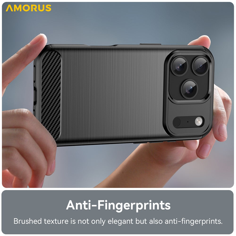 AMORUS For iPhone 17 Pro Case Carbon Fiber Texture Brushed Protective Phone Cover