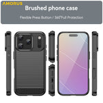 AMORUS For iPhone 17 Pro Case Carbon Fiber Texture Brushed Protective Phone Cover