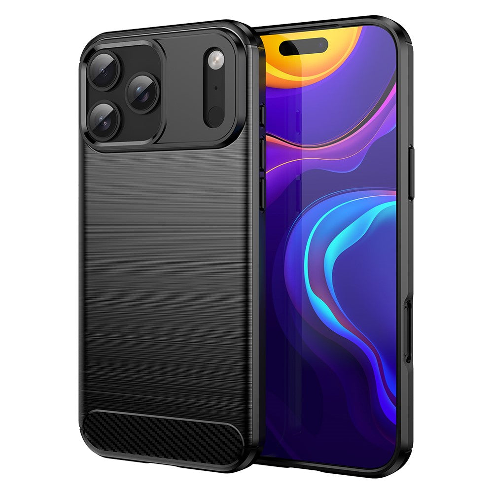 AMORUS Cover til iPhone 17 Pro Max med kulfibertekstur og børstet beskyttelse