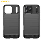 AMORUS Cover til iPhone 17 Pro Max med kulfibertekstur og børstet beskyttelse