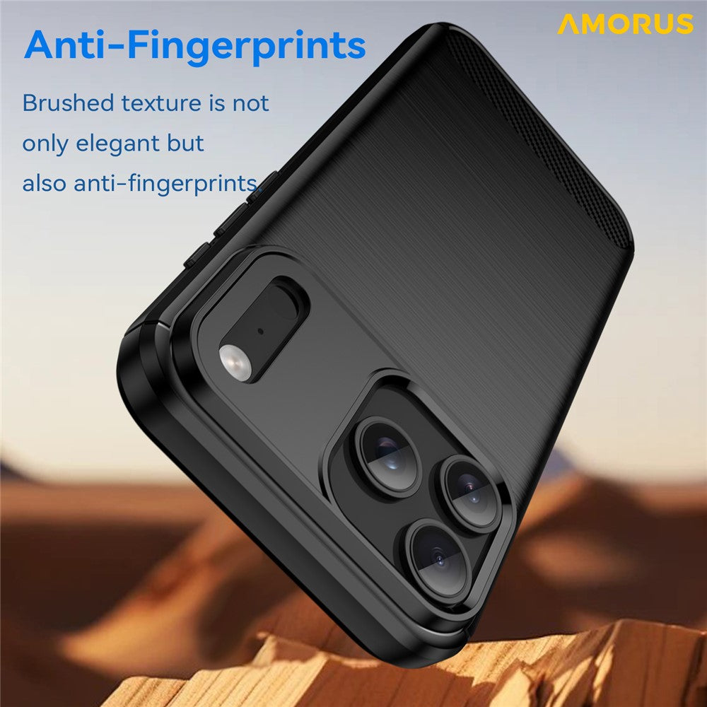 AMORUS Cover til iPhone 17 Pro Max med kulfibertekstur og børstet beskyttelse