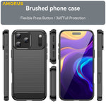 AMORUS Cover til iPhone 17 Pro Max med kulfibertekstur og børstet beskyttelse