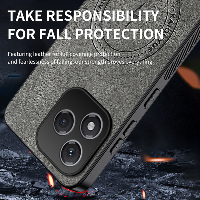 WANLONFENG For Honor 400 Lite 5G Magnetic Case  SD1 Series Nappa Texture PC TPU Phone Cover
