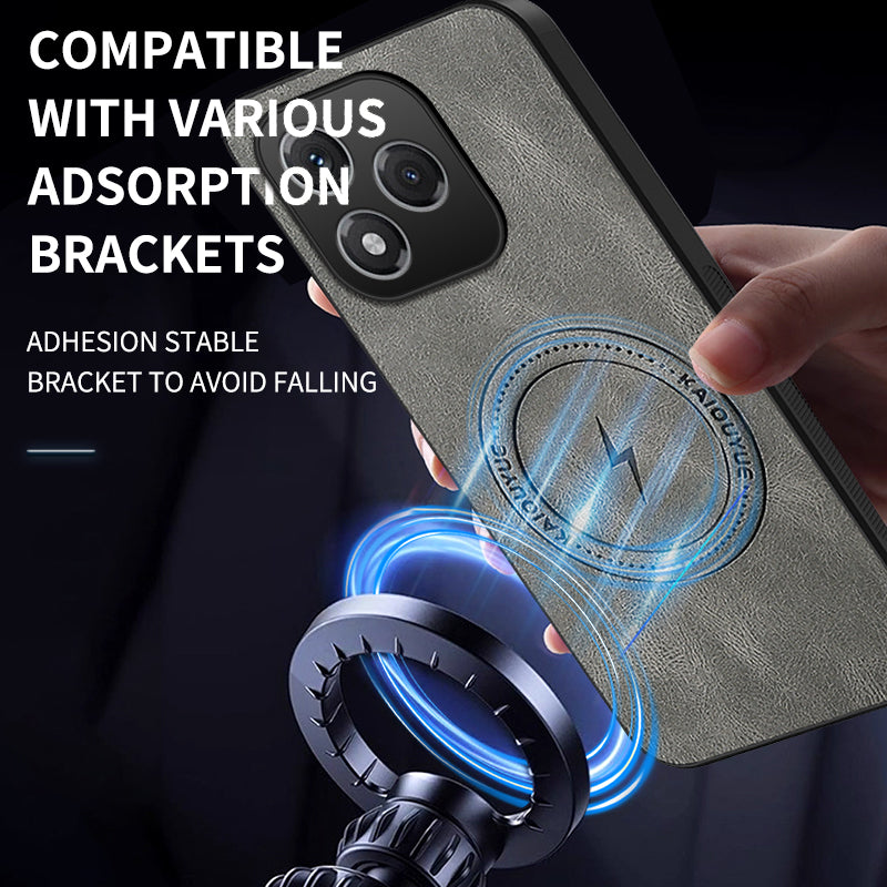 WANLONFENG For Honor 400 Lite 5G Magnetic Case  SD1 Series Nappa Texture PC TPU Phone Cover