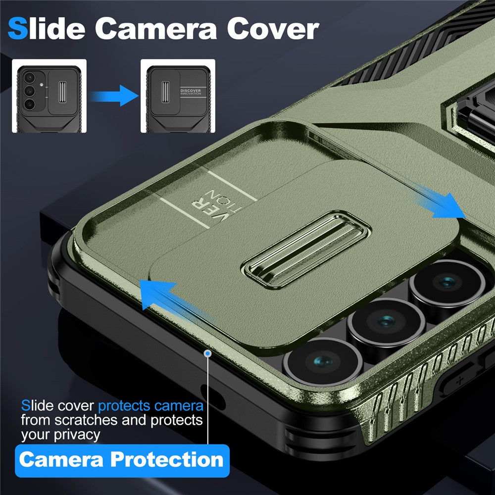 Samsung Galaxy S26 FE / S25 FE-skal med Camshield-støtte, TPU + PC, skridsikkert mobilskal