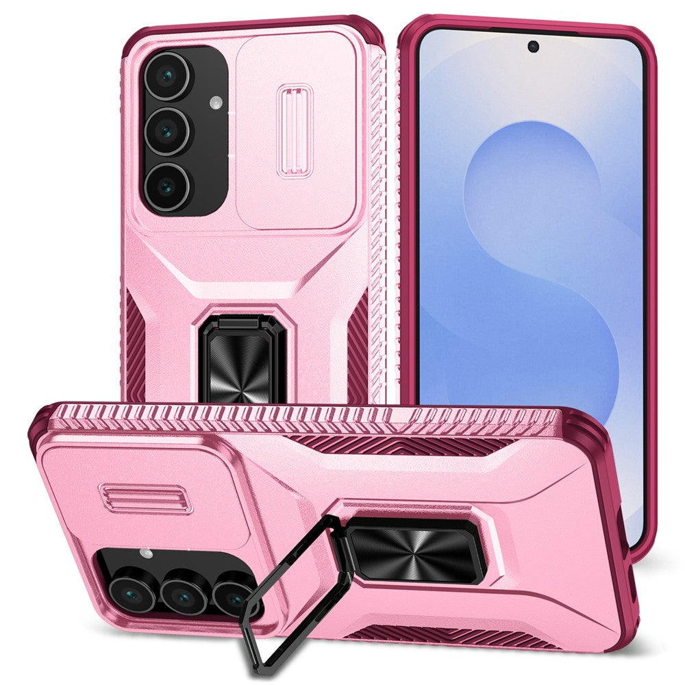 Samsung Galaxy S26 FE / S25 FE-skal med Camshield-støtte, TPU + PC, skridsikkert mobilskal