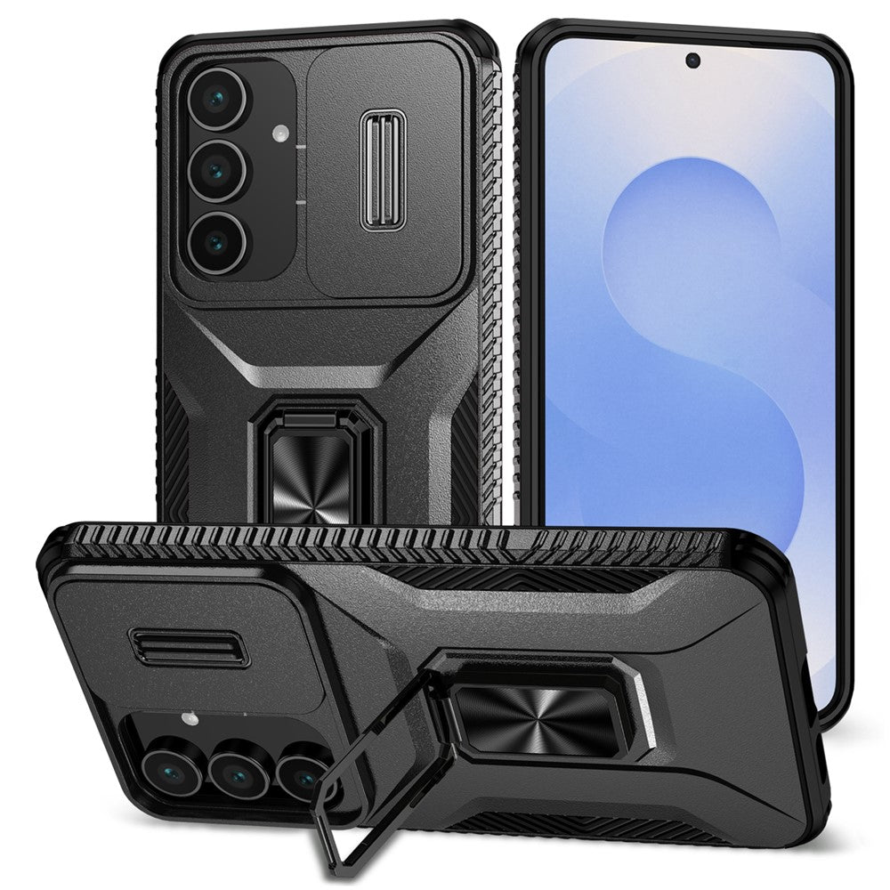 Samsung Galaxy S26 FE / S25 FE-skal med Camshield-støtte, TPU + PC, skridsikkert mobilskal
