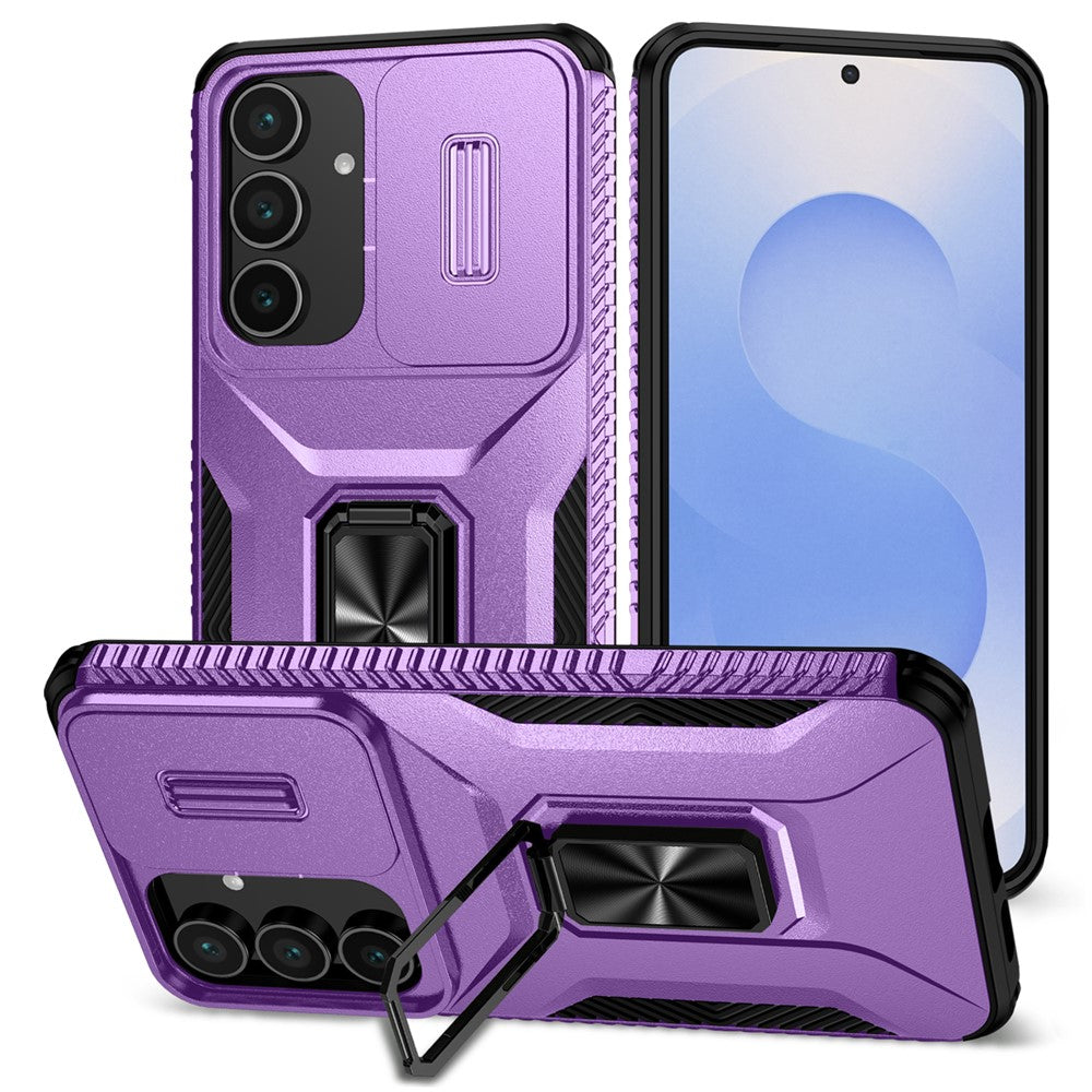 Samsung Galaxy S26 FE / S25 FE-skal med Camshield-støtte, TPU + PC, skridsikkert mobilskal