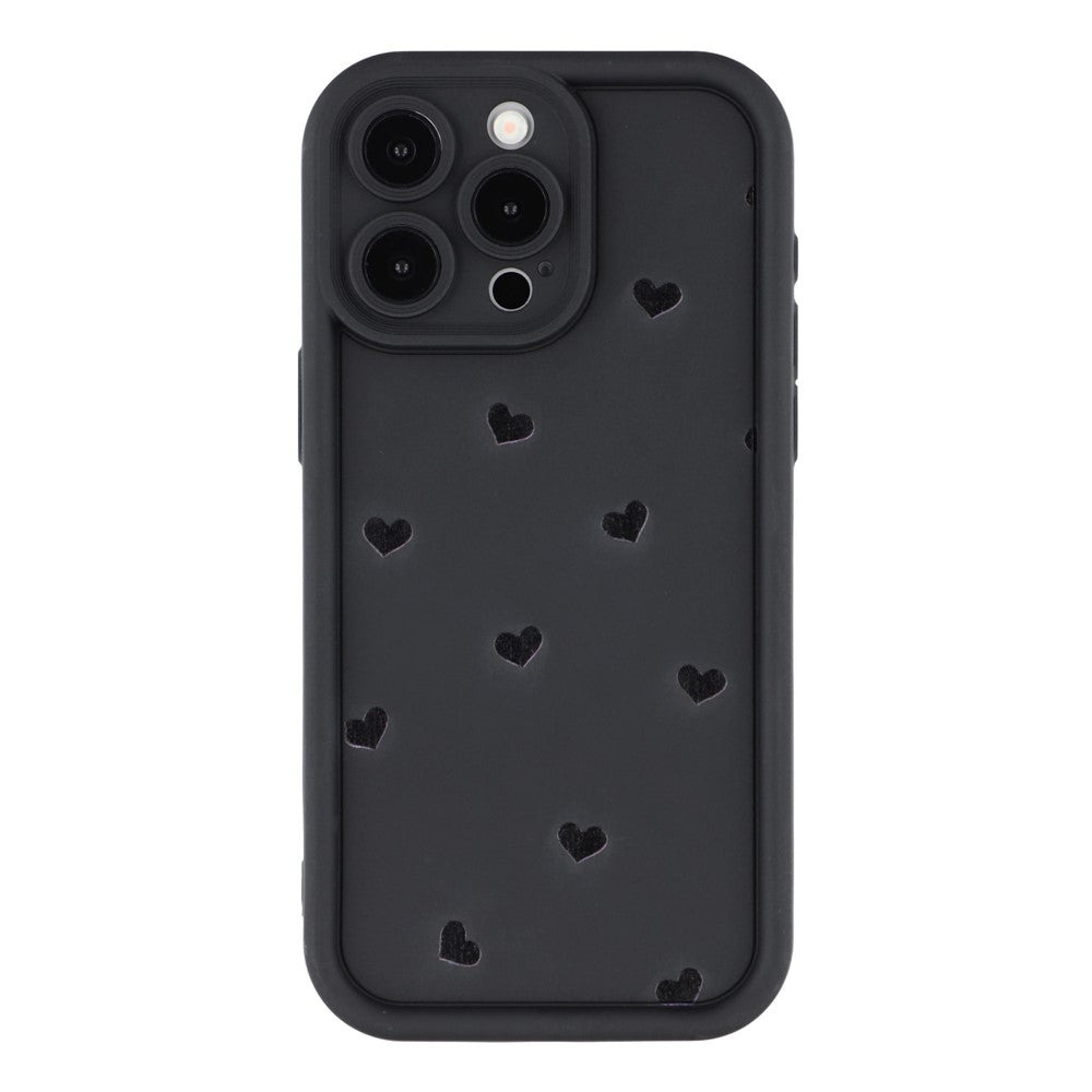 For iPhone 14 Pro Case Heart Pattern TPU Phone Cover with Stepped Edge